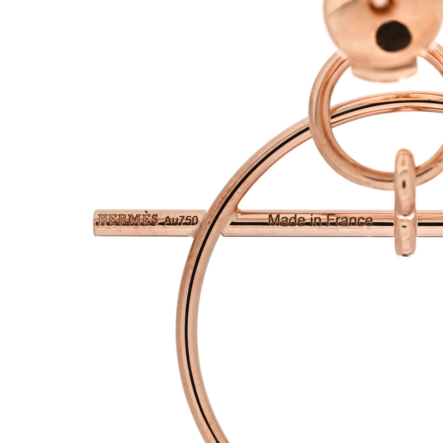 Hermes 18K Rose Gold PM Loop Earrings 4 of 6