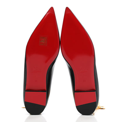 Christian Louboutin Kid Gourmi Ballerina Flats 39 Black Gold 6 of 8