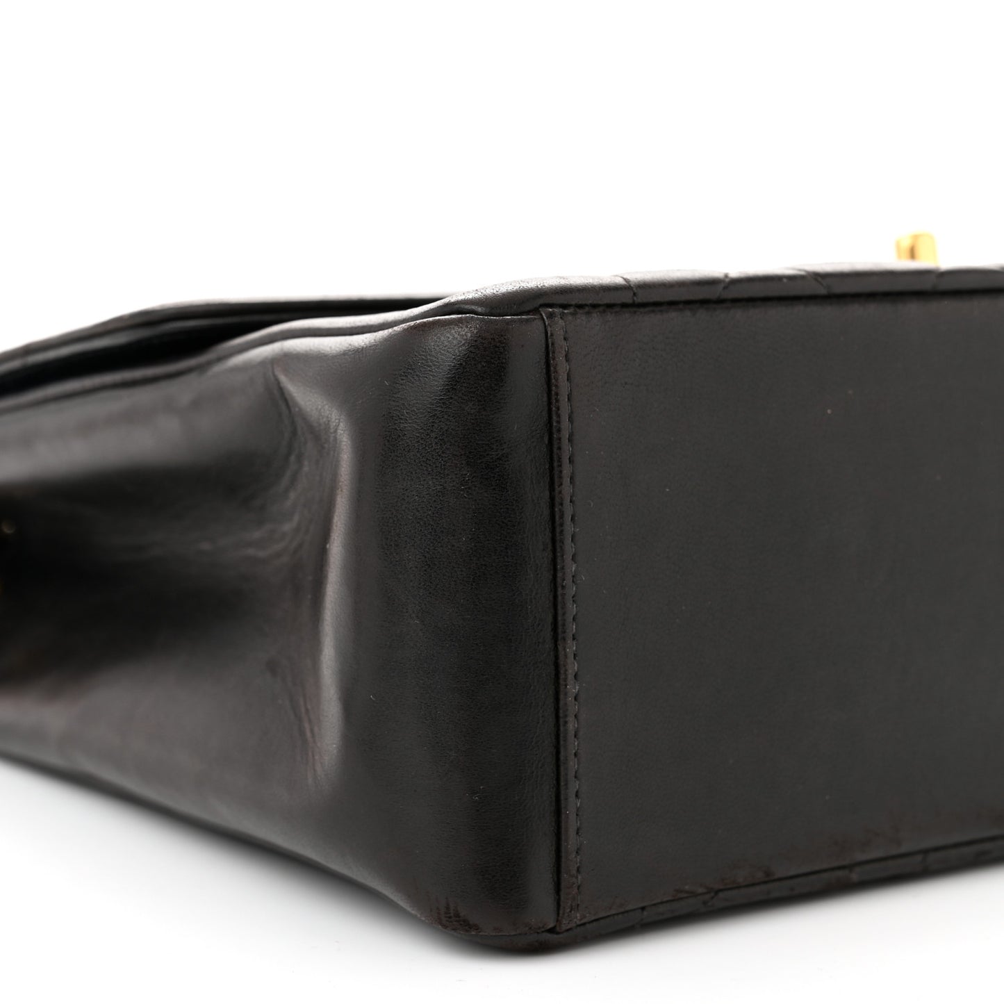 Lambskin Quilted Medium Single Flap Black