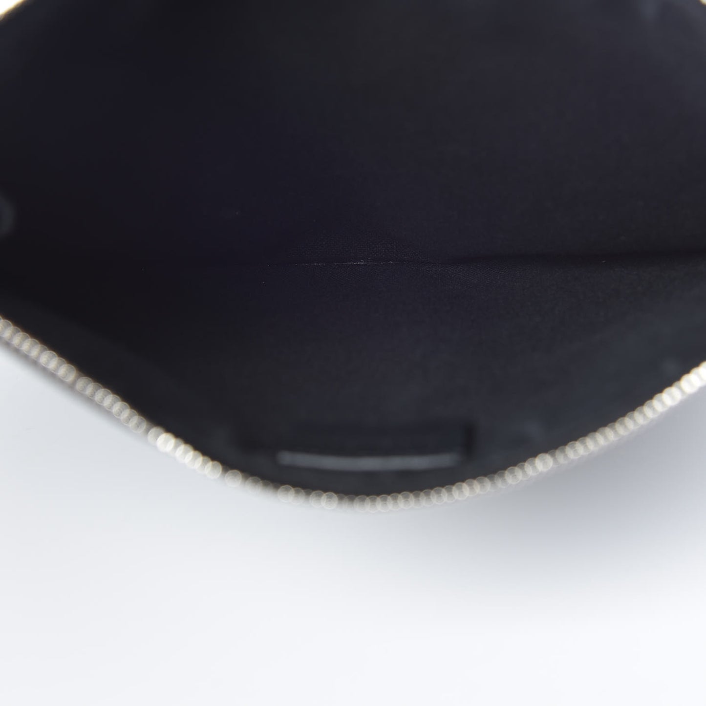 Texutured Coated Canvas Rottweiler Print Medium Cosmetic Pouch Black