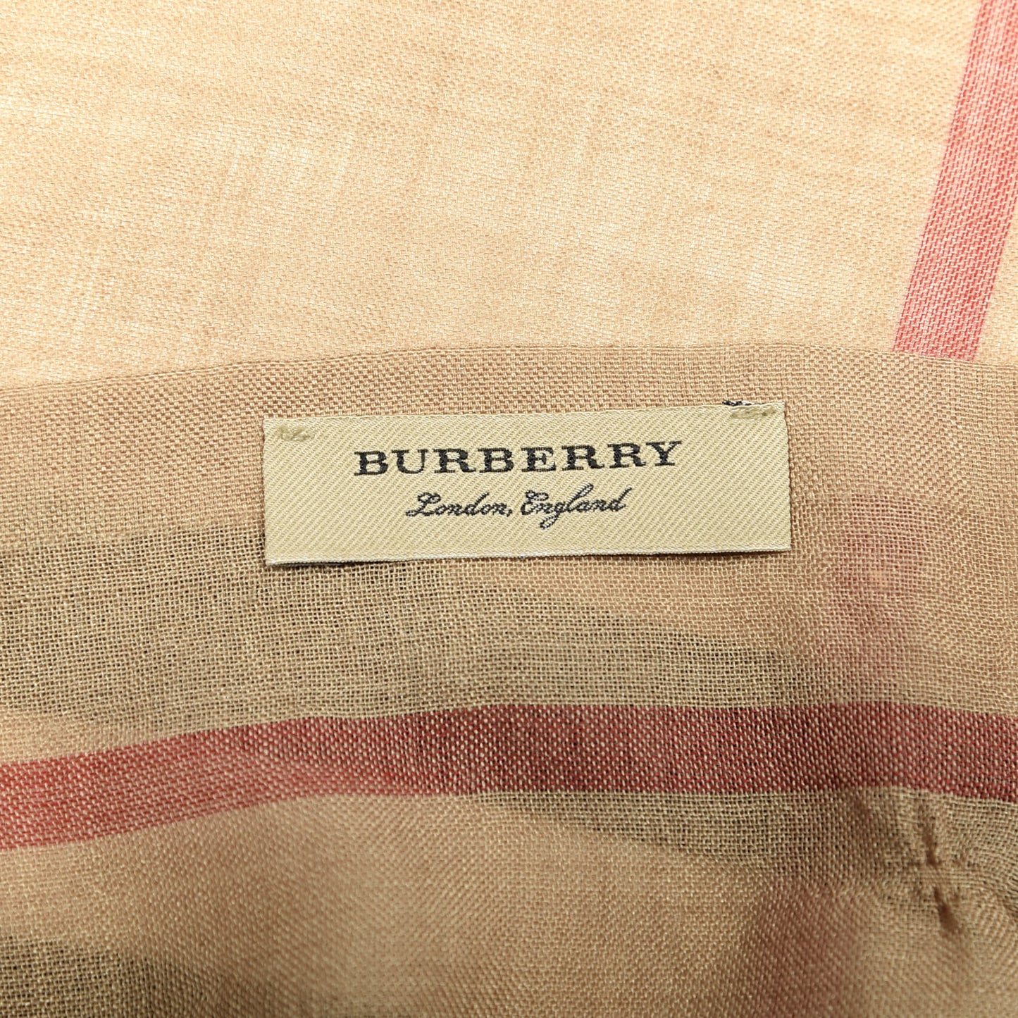 Wool Silk Gauze Giant Check Lightweight Scarf Camel