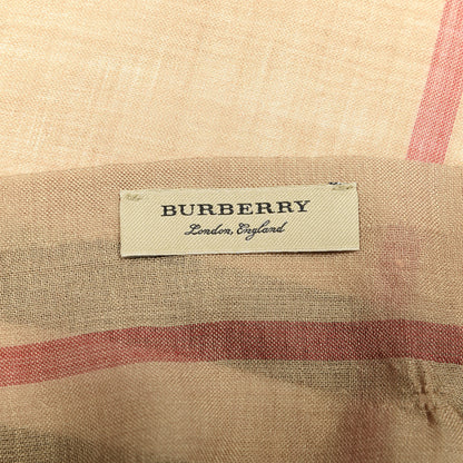 Burberry Wool Silk Gauze Giant Check Lightweight Scarf Camel 5 of 5