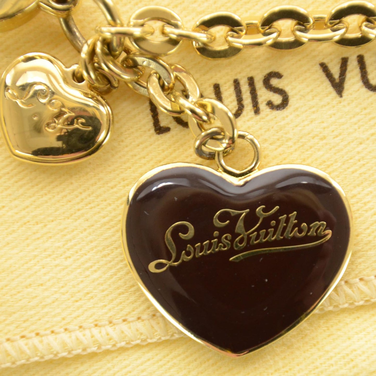 Rayures Coeur Bag Charm Key Holder Amarante