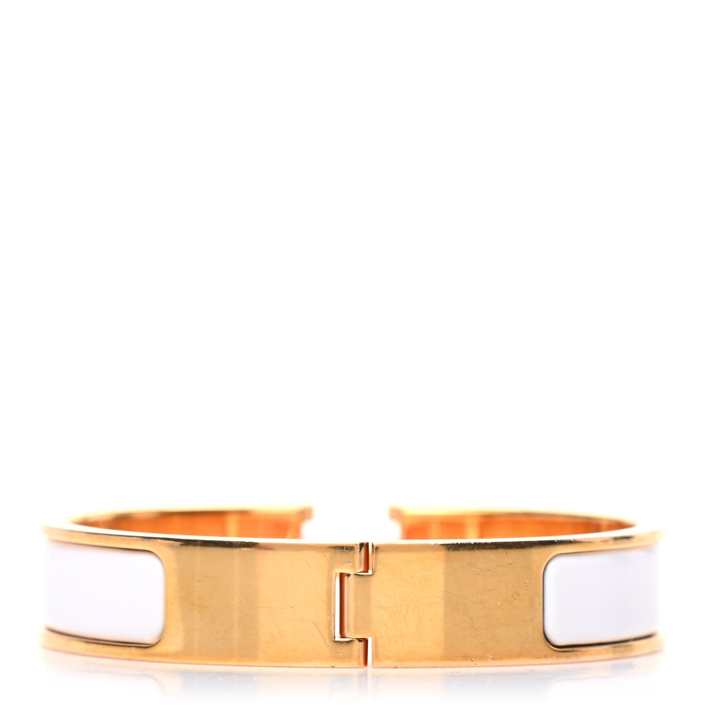 Enamel Narrow Clic Clac H Bracelet PM White