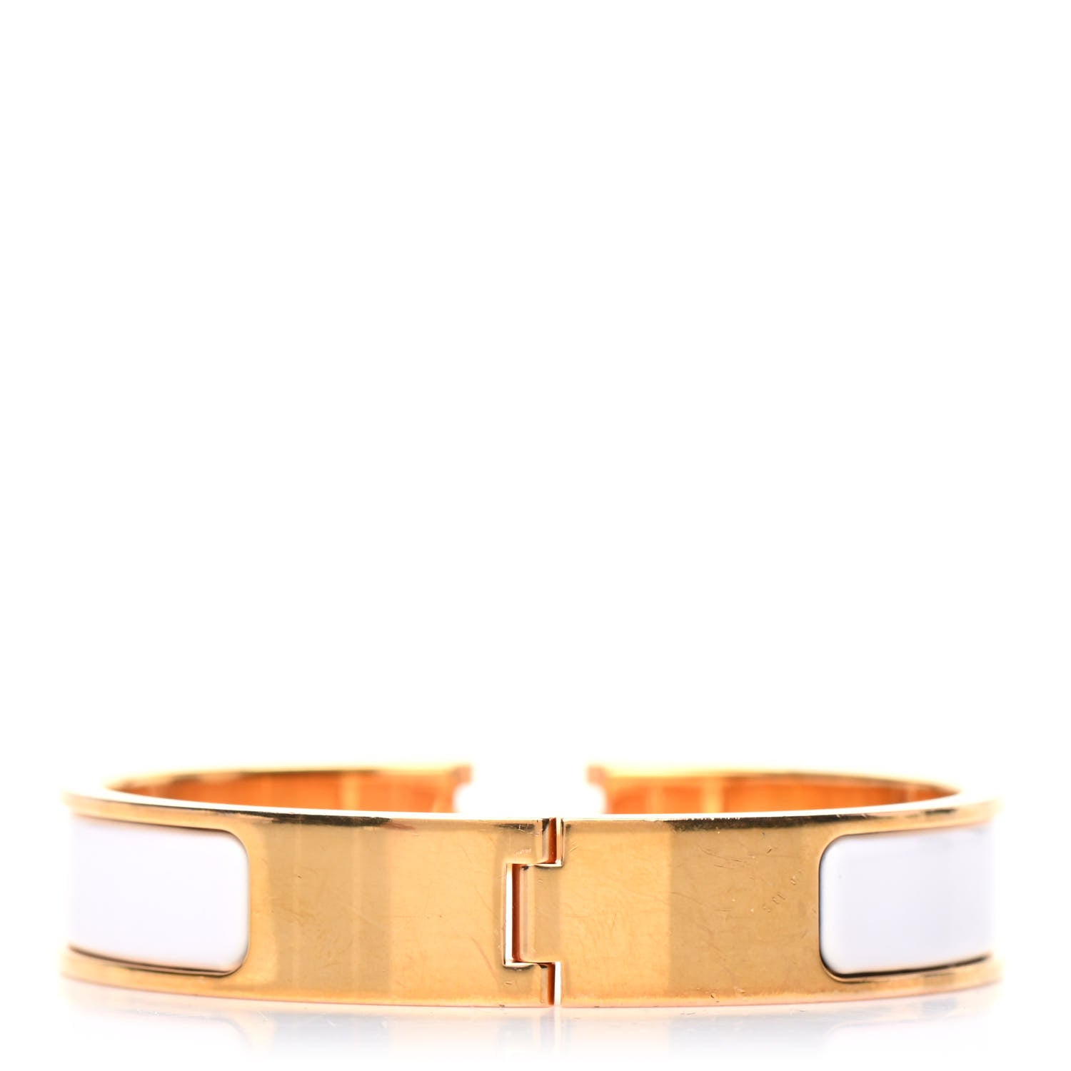 Hermes Enamel Narrow Clic Clac H Bracelet PM White 3 of 4