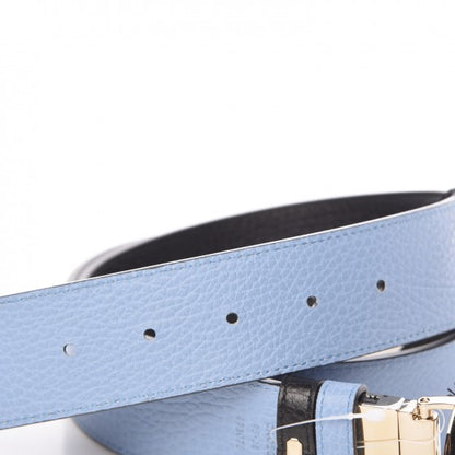 Gucci Dollar Calfskin 1973 Reversible Belt 95 38 Black Mineral Blue 4 of 7