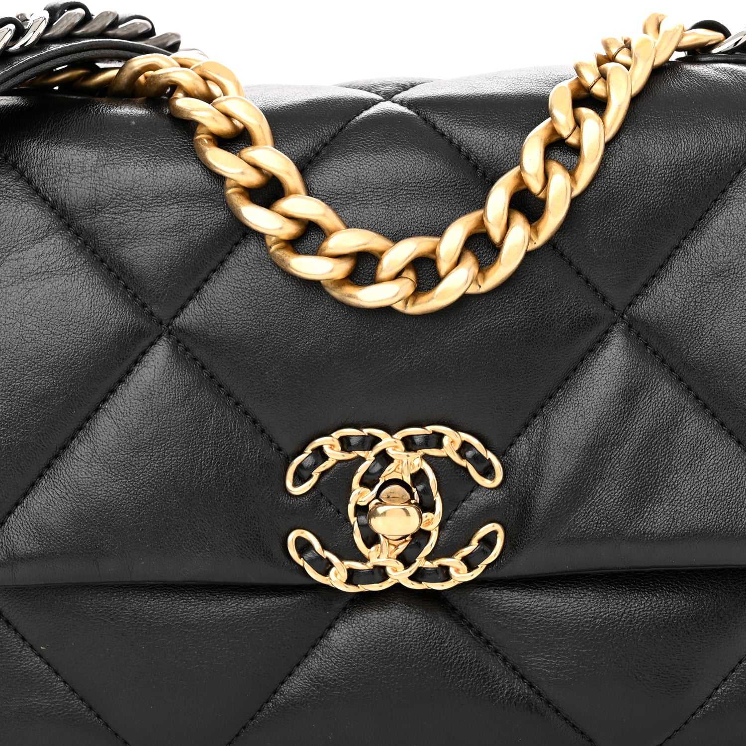 Chanel Goatskin Quilted Medium Chanel 19 Flap Black 8 of 11