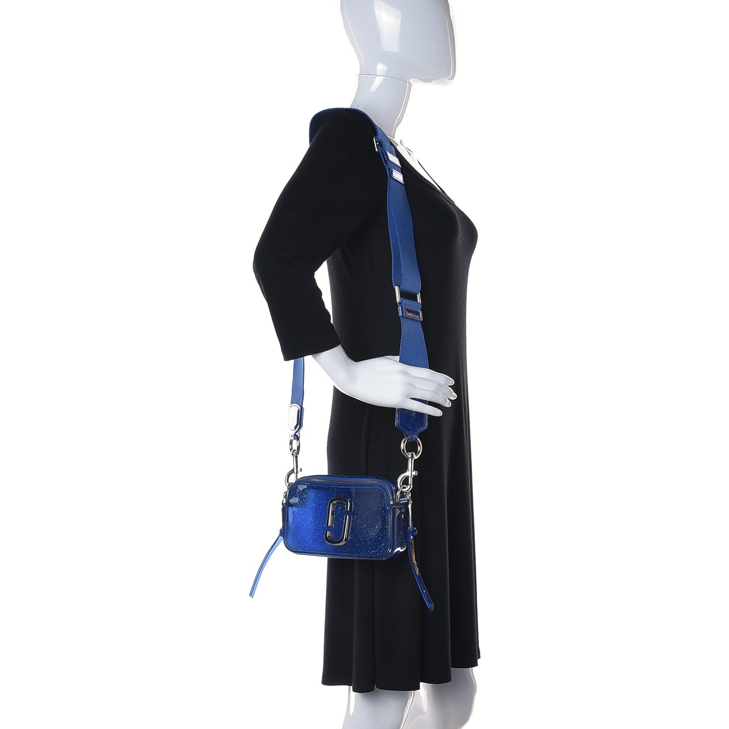 Jelly Glitter Small Snapshot Camera Bag Blue