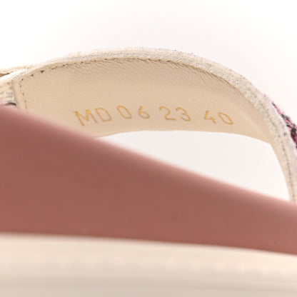 Christian Dior Canvas Embroidered Florilegio 10mm D-Wave Sandals 40 White Multicolor 9 of 10