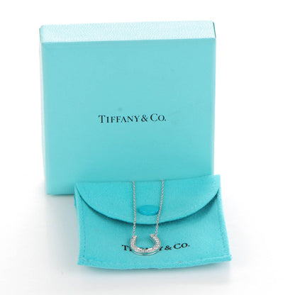 Tiffany Platinum Diamond Horseshoe Pendant Necklace 6 of 6