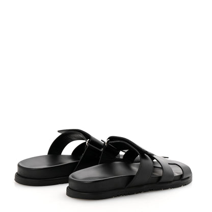 Hermes Calfskin Womens Chypre Sandals 38 Black 5 of 11