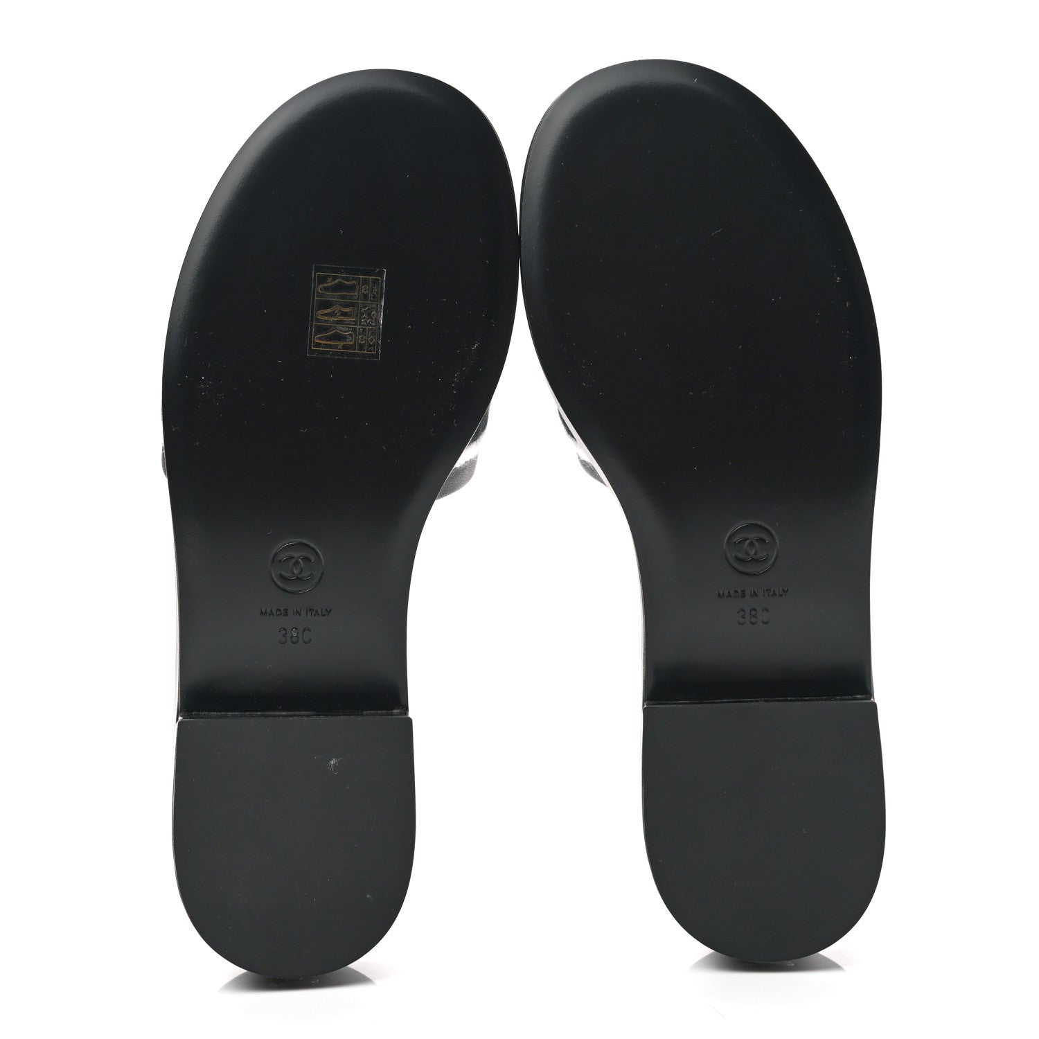 Chanel Lambskin Embroidered CC Mule Sandal 38 Black White 5 of 8