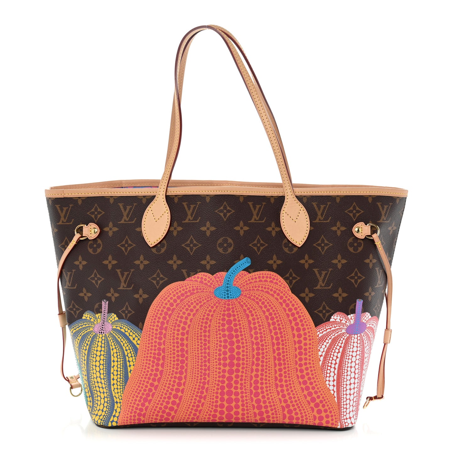 LV X YK Monogram Kusama Pumpkin Neverfull MM