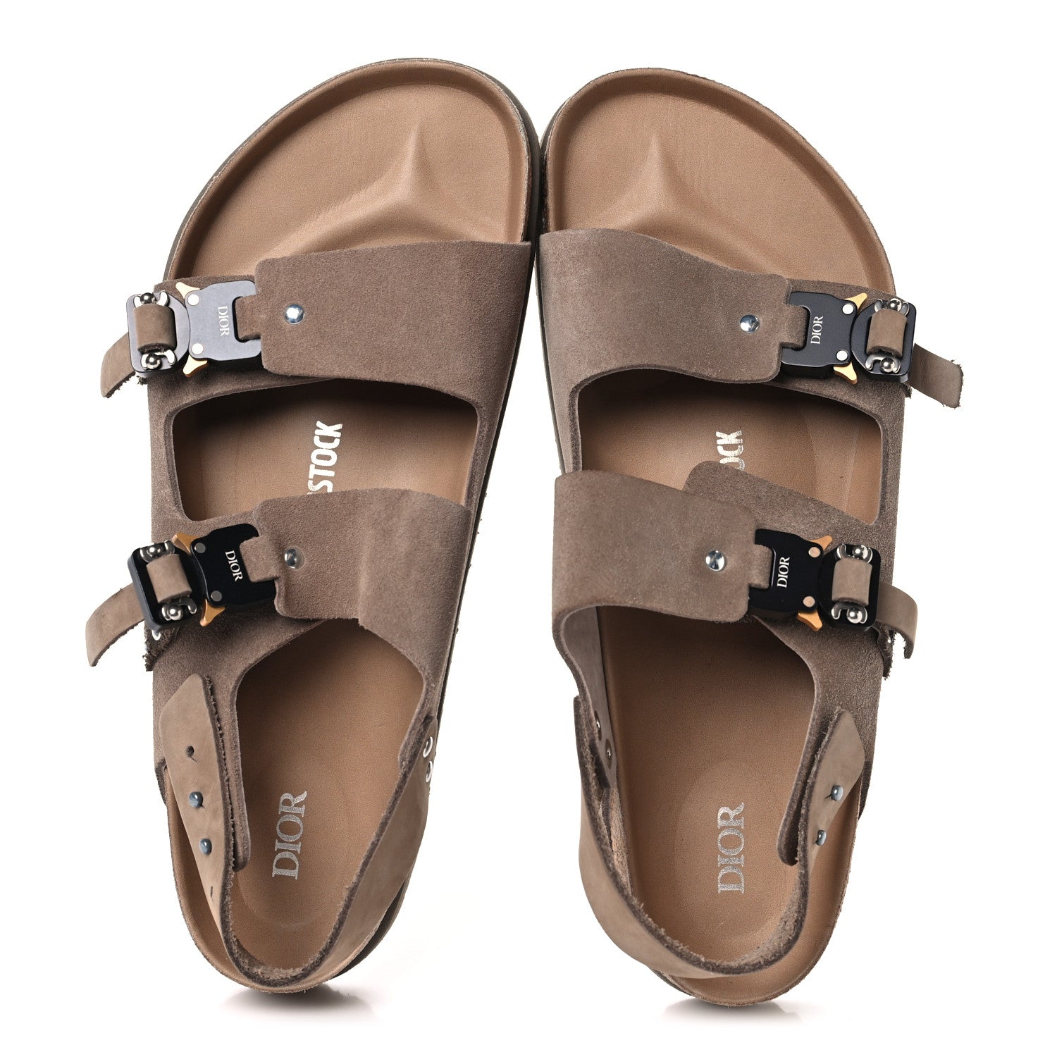 Christian Dior X BIRKENSTOCK Felted Wool Nubuck Calfskin Mens Milano Sandal 45 Brown 2 of 7
