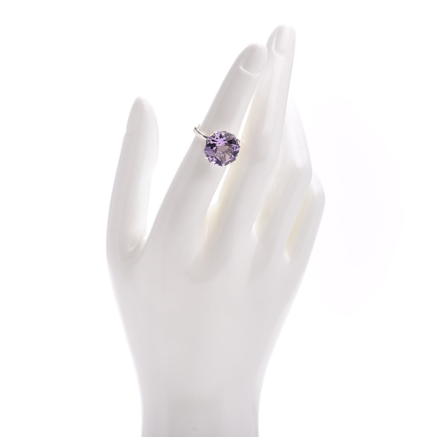 Sterling Silver Amethyst Sparklers Octagonal Cocktail Ring 49 5