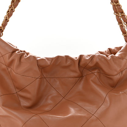 Chanel Shiny Calfskin Quilted Small Chanel 22 Beige 9 of 14