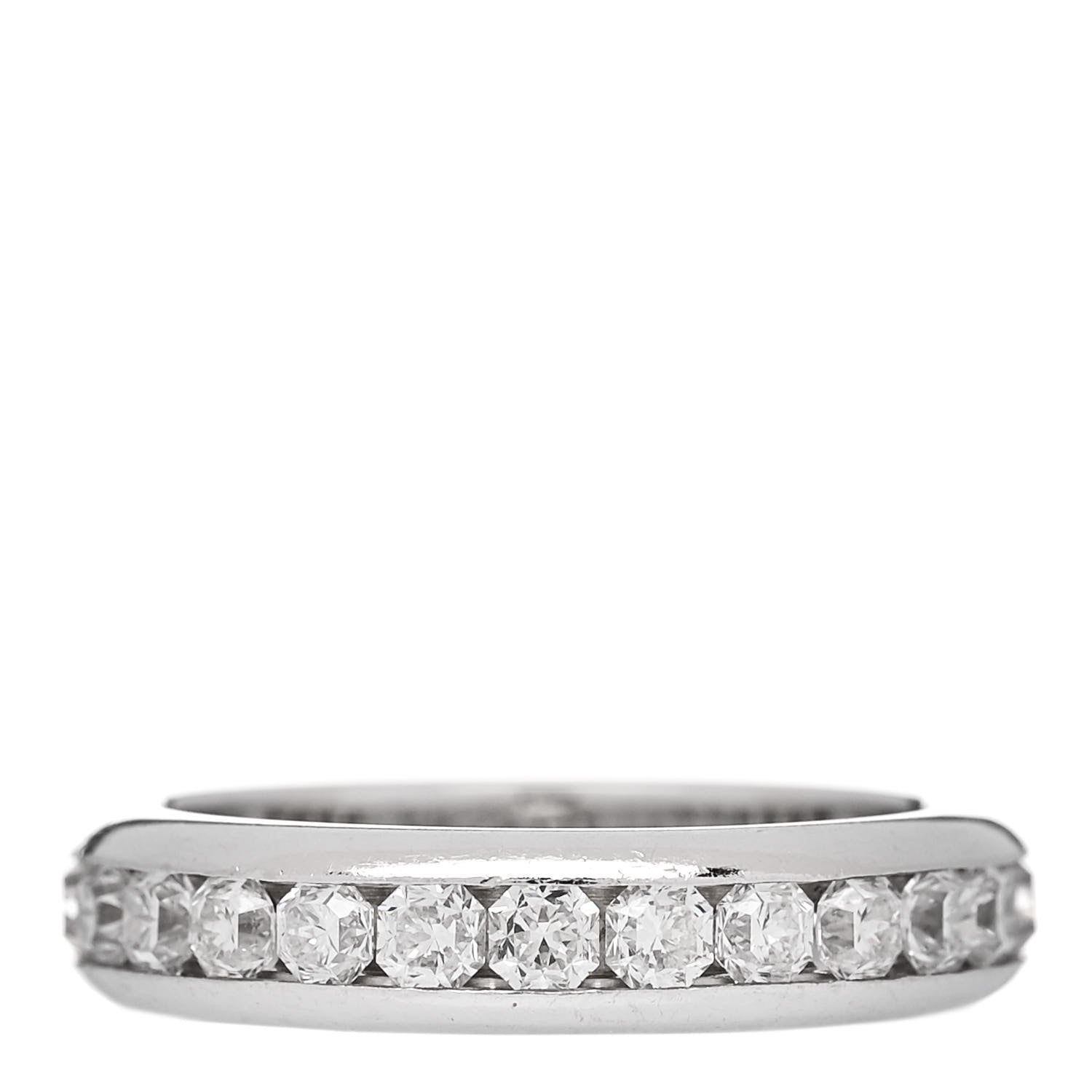 Tiffany Platinum Diamond 4mm Lucida Full Circle Band Ring 48 4.5 1 of 7