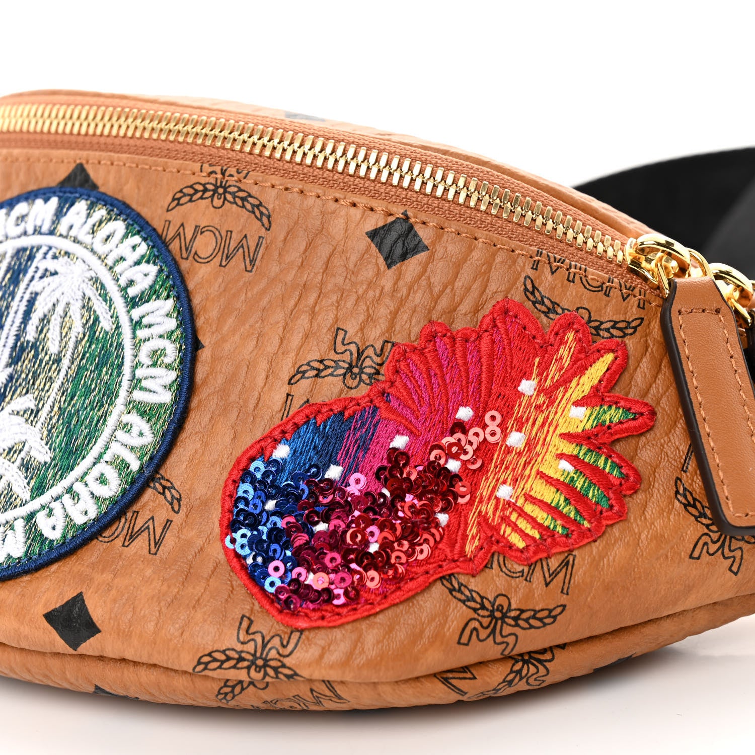 MCM Visetos Hawaii Patch Small Stark Belt Bag Cognac 10 of 10