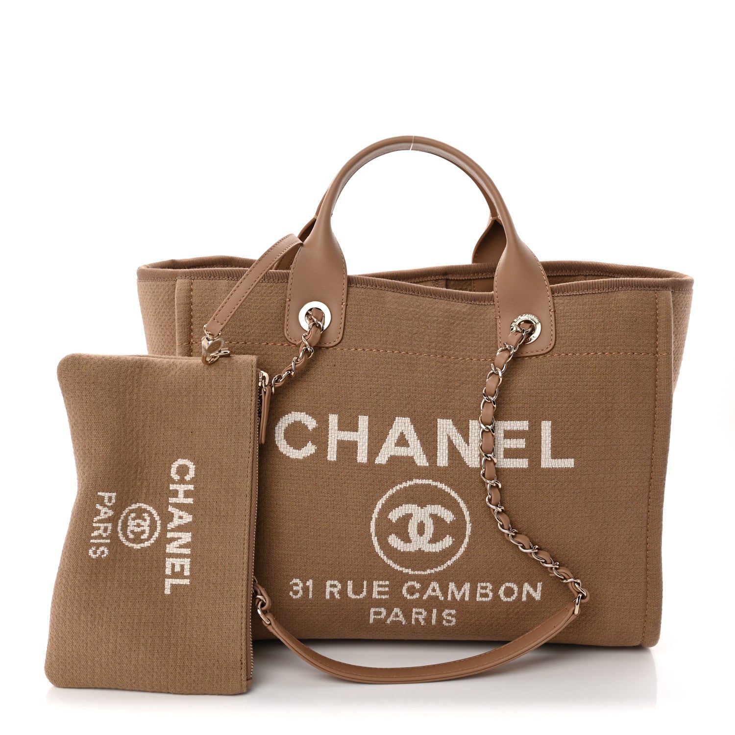 Chanel Mixed Fibers Small Deauville Tote Dark Beige 3 of 11