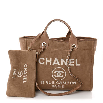 Chanel Mixed Fibers Small Deauville Tote Dark Beige 3 of 11