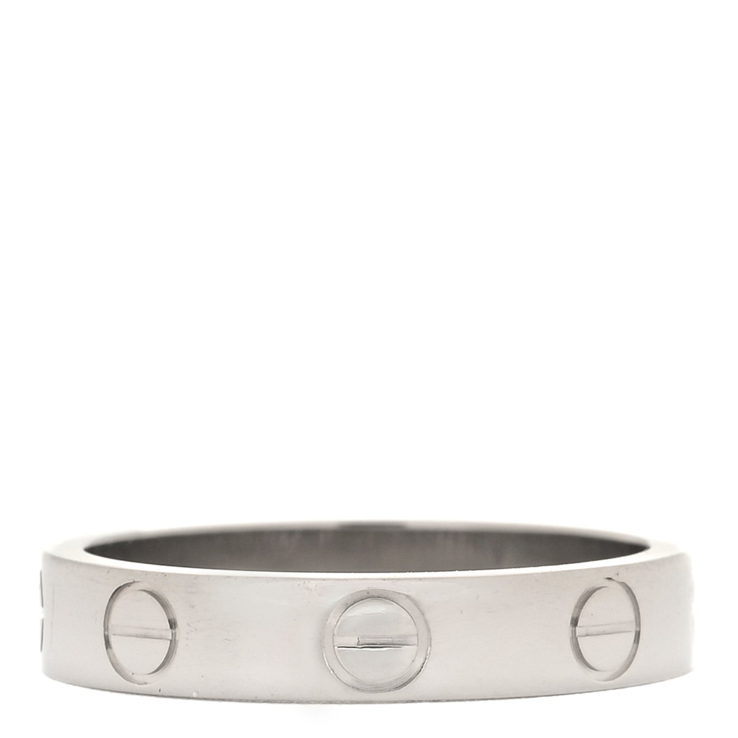 18K White Gold 3.5mm LOVE Wedding Band Ring 49 4.75