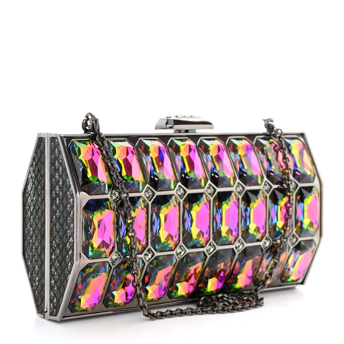 Crystal Minaudiere Clutch Multicolor
