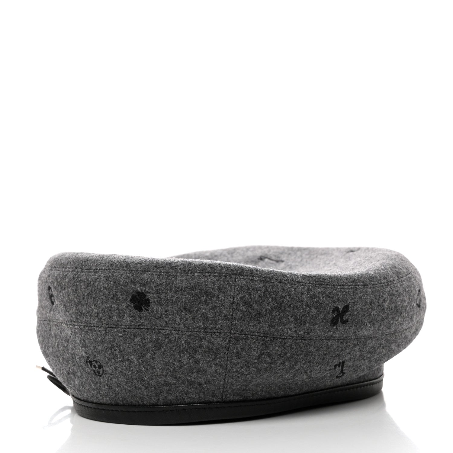 Hermes Cashmere Lambskin Saint-Honore Charms Beret 57 Charbon 6 of 8