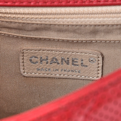 Chanel Lambskin Perforated Medium Punch Flap Red 6 of 8