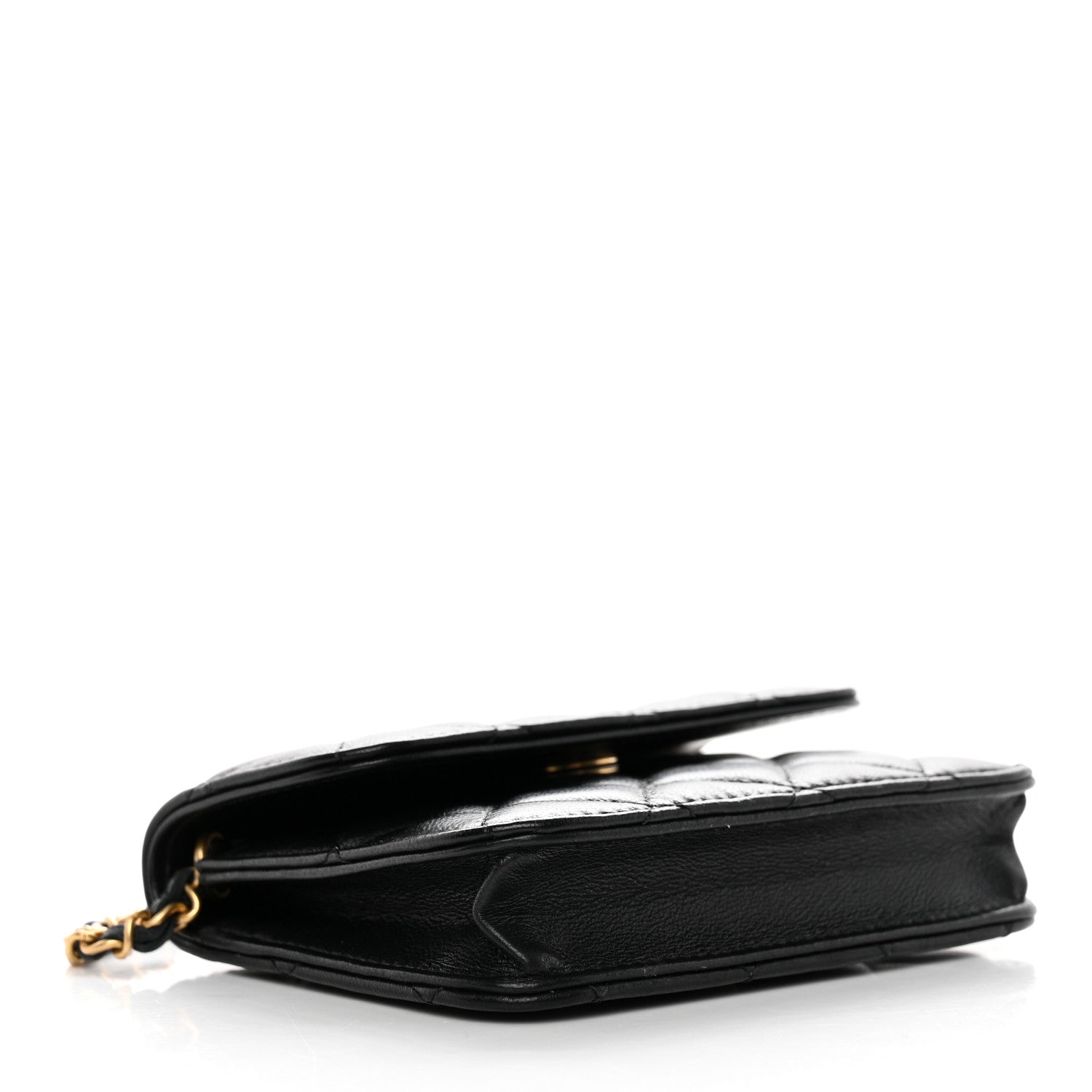 Chanel Lambskin Quilted Pearl Crush Clutch With Chain Black 4 of 12