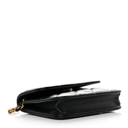 Chanel Lambskin Quilted Pearl Crush Clutch With Chain Black 4 of 12