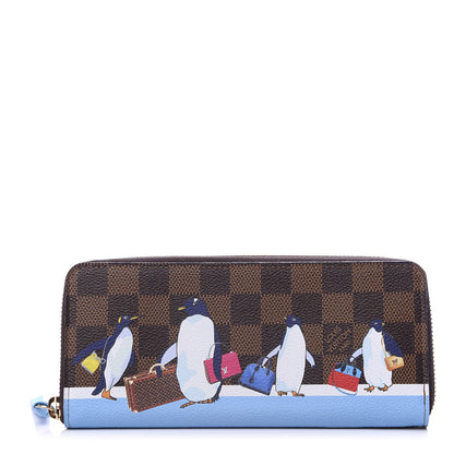 Louis Vuitton Damier Ebene 2017 Christmas Animation Clemence Wallet 1 of 8