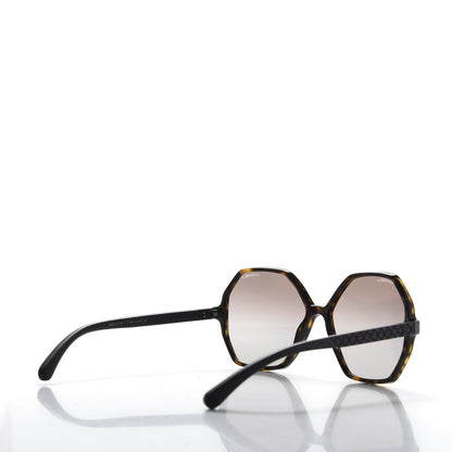 Chanel Acetate Wood Rubber Square Sunglasses 9076 Dark Tortoise 7 of 16