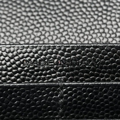 Saint Laurent Grain De Poudre Matelasse Chevron Monogram Chain Wallet Black 7 of 18