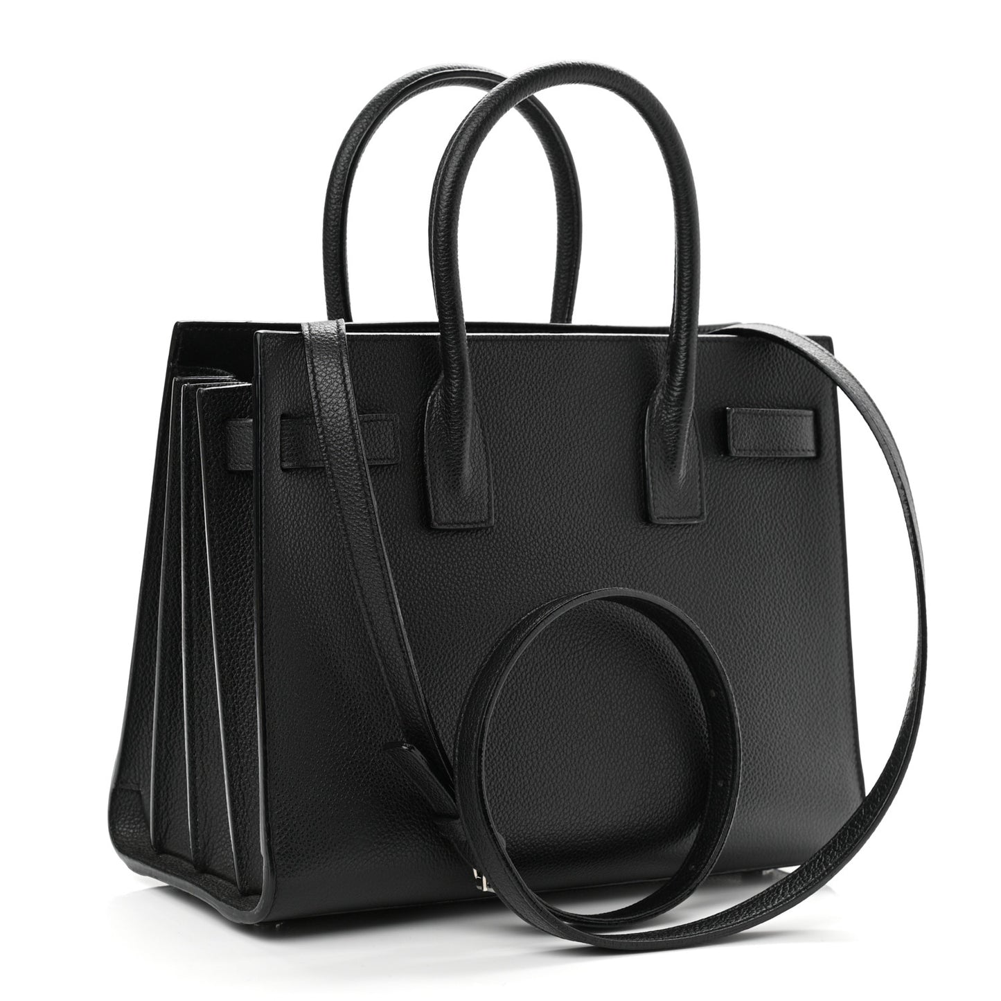Grained Calfskin Baby Sac De Jour Black