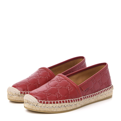 Gucci Guccissima Signature Espadrilles 35.5 Hibiscus Red 3 of 10