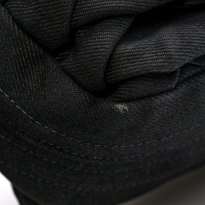 Chanel Denim Pleated Denim Turtle Flap Dark Blue 11 of 11