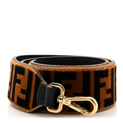 Fendi Velvet Tapestry FF Strap You Tobacco 1 of 6