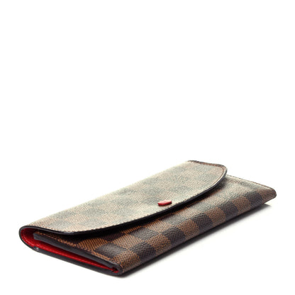 Louis Vuitton Damier Ebene Emilie Wallet Red 4 of 9