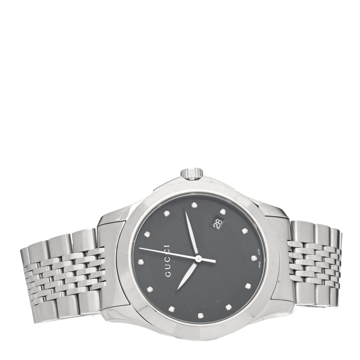 Gucci Stainless Steel Diamond 38mm G-Timeless Quartz Watch Black 2 of 4