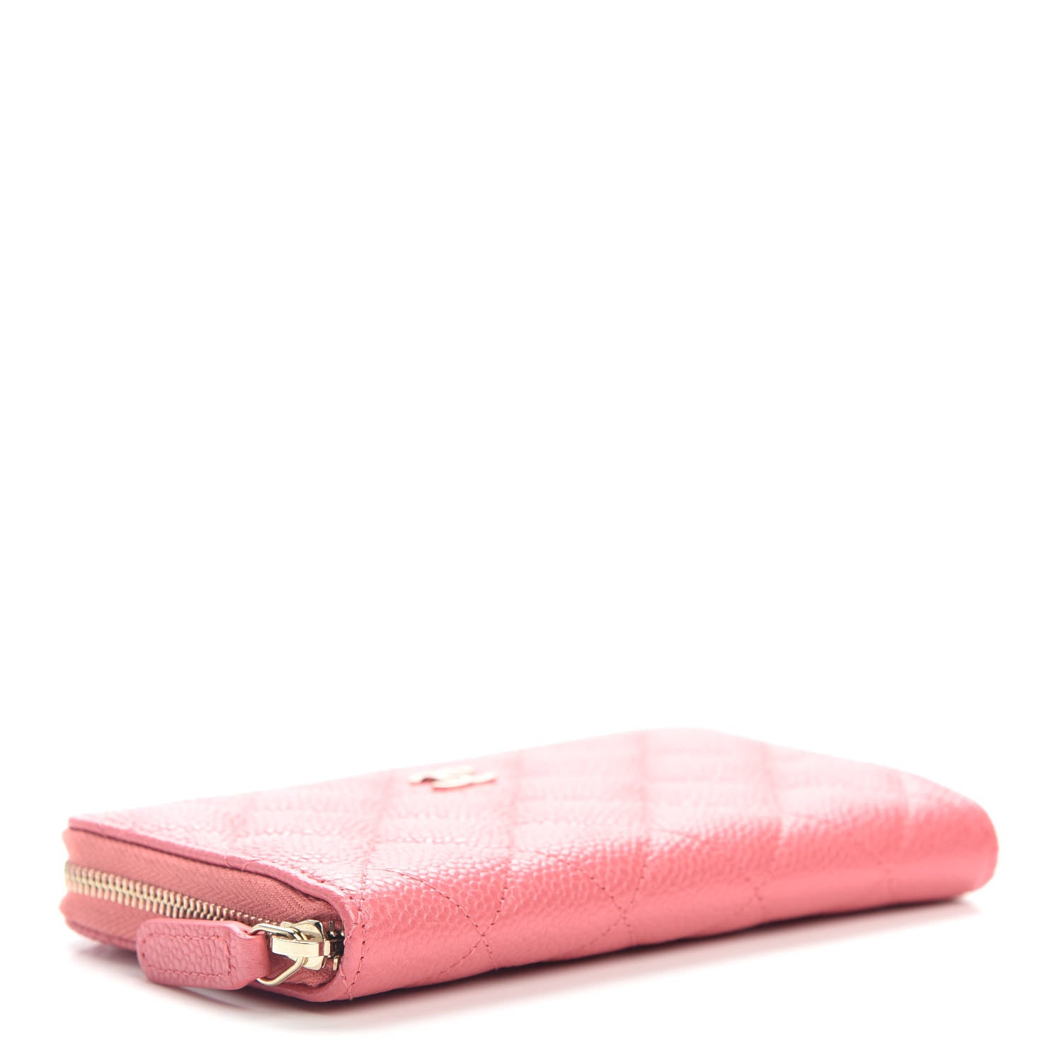 Chanel Iridescent Caviar Quilted Medium Zip Around Wallet Pink 3 of 4