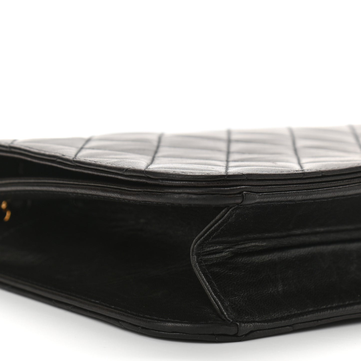 Lambskin Quilted Small Single Flap Black