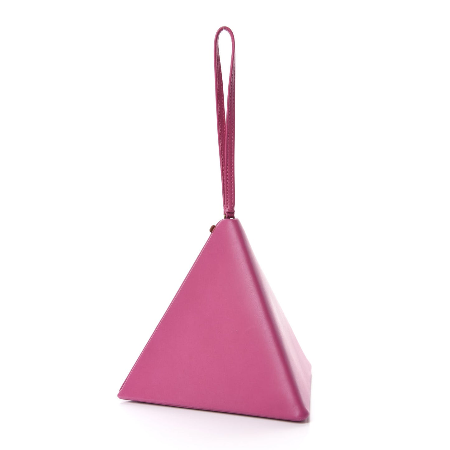 Lambskin Pyramid Clutch Lipstick Fuchsia