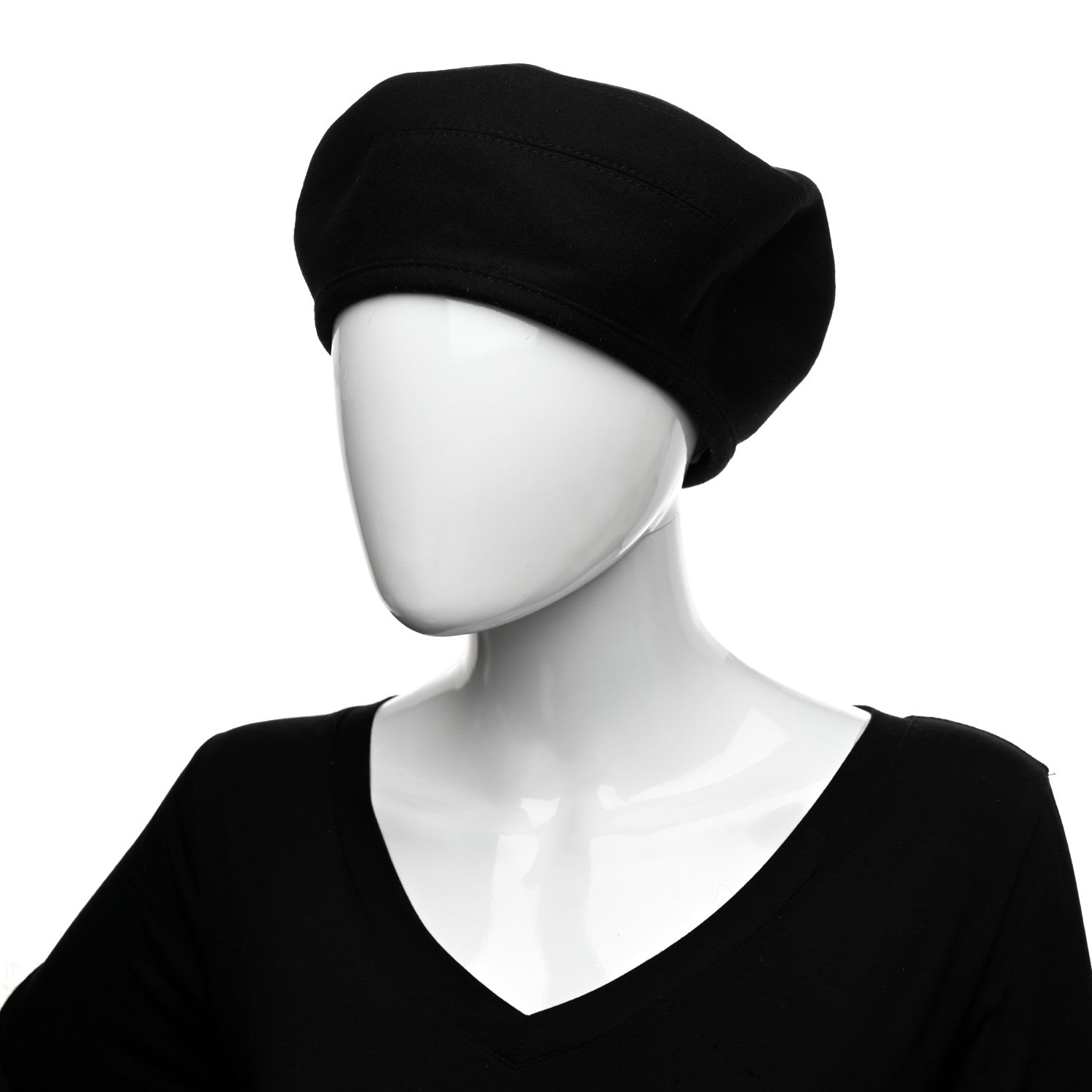 Hermes Cashmere Saint Honore Drap Beret 57 Black 2 of 9