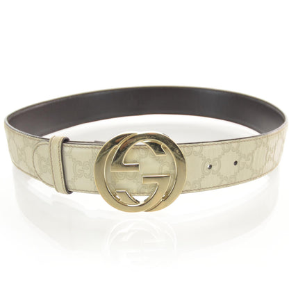 Gucci Guccissima Interlocking G Belt 80 32 Ivory 1 of 5