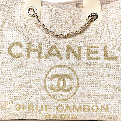 Chanel Canvas Large Deauville Tote Ivory 14 of 14