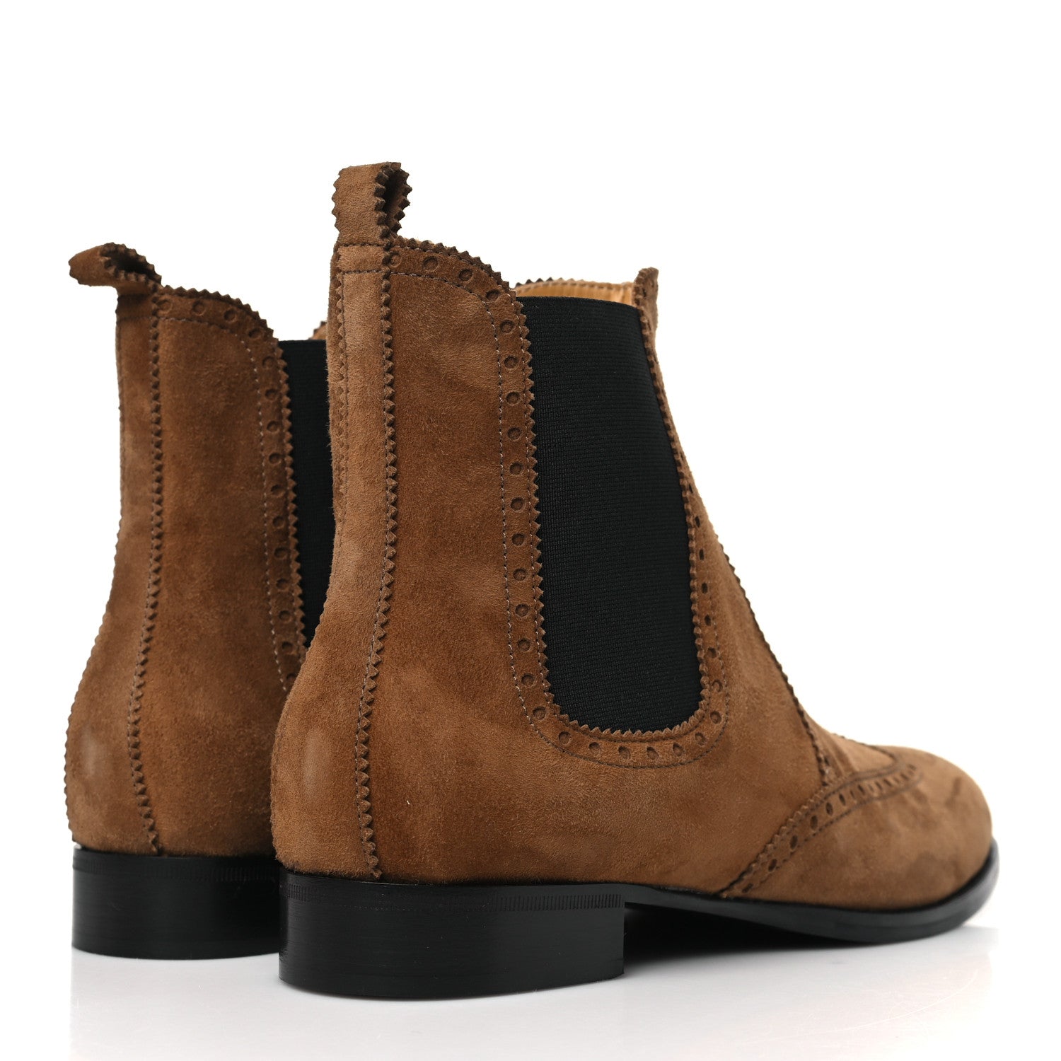 Hermes Suede Goatskin Chelsea Ankle Boots 38.5 Brown 4 of 9