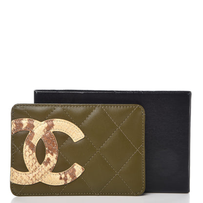 Chanel Calfskin Python Quilted Cambon Card Holder Khaki 8 of 8