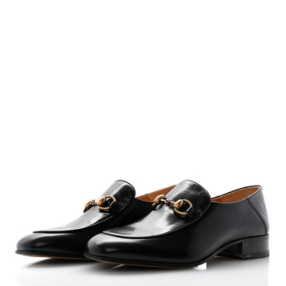 Gucci Goatskin Womens Horsebit Mid-Heel Loafers 39 Black 3 of 9