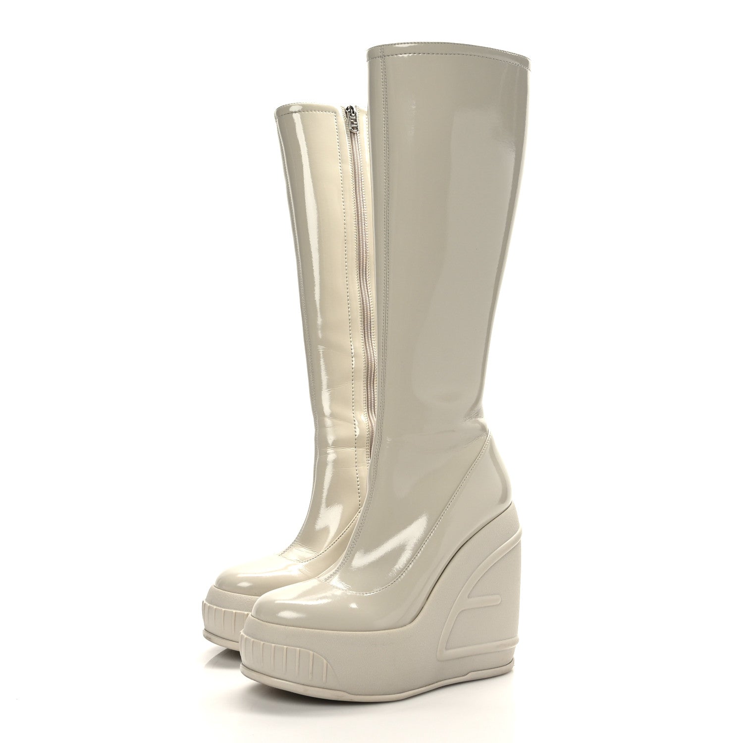 Fendi Technical Patent Fashion Show Platform 140mm Tall Boots 40 Pietra 3 of 8