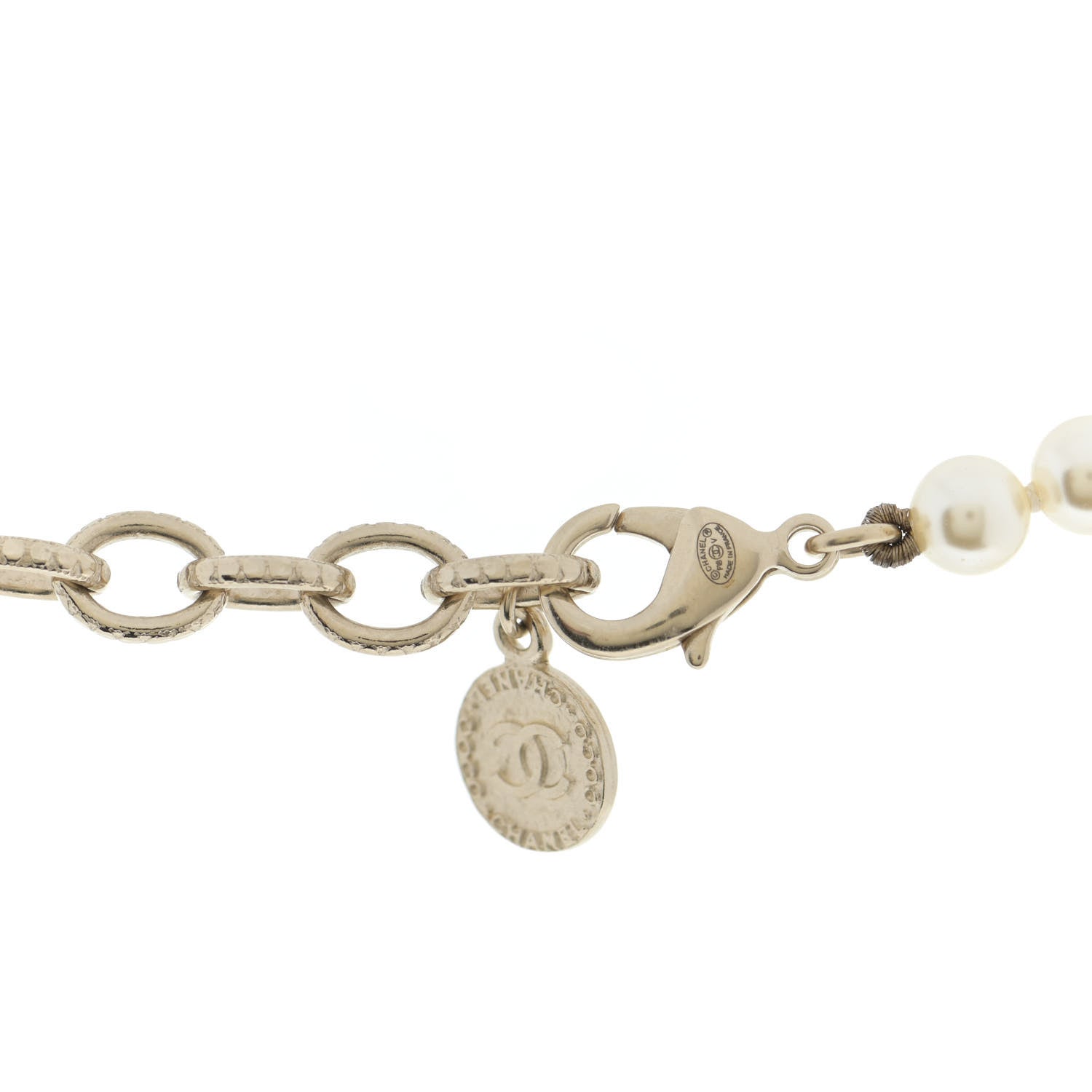 Chanel Pearl CC 100th Anniversary Necklace Light Gold 5 of 7